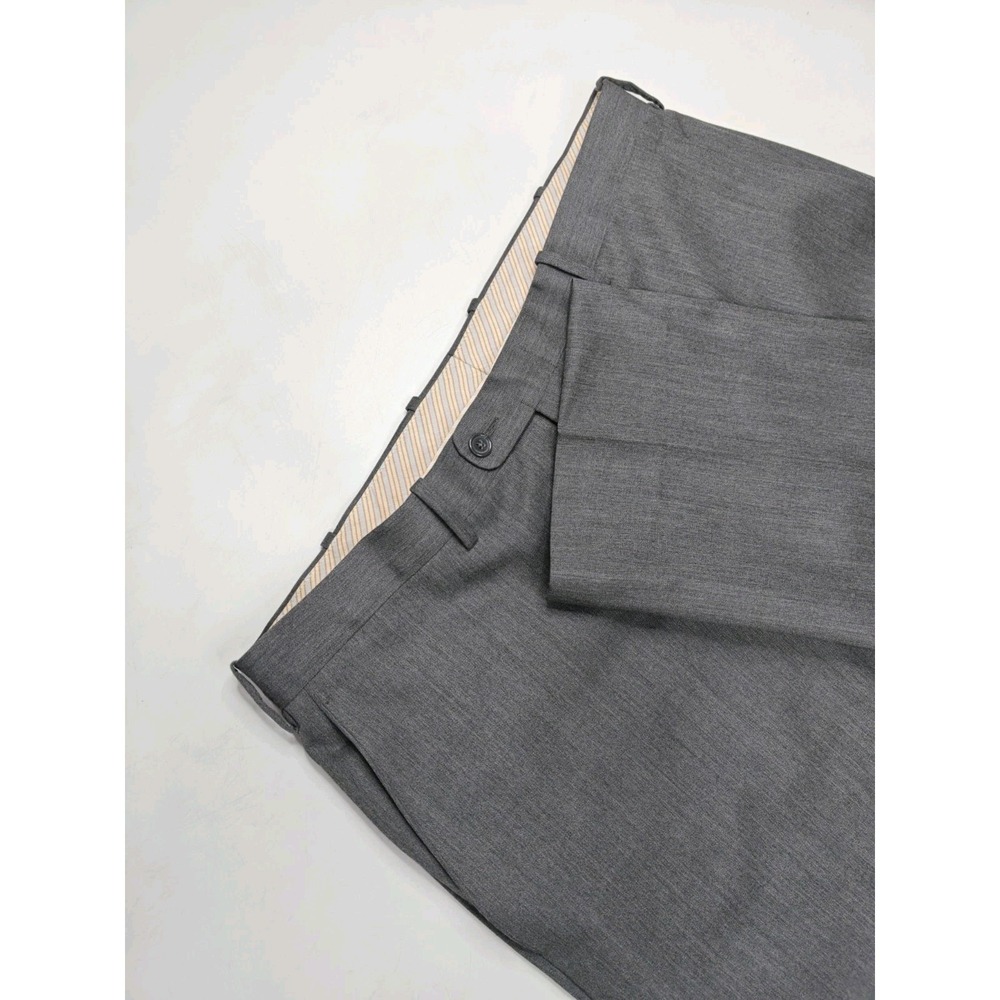 JB Britches Torino Mens 38x33 Gray Wool Dress Pants Flat Front Straight Leg